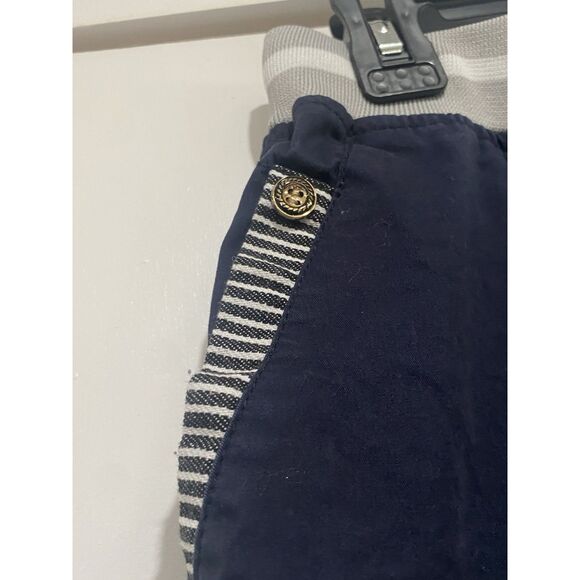 Fashion Style News Shorts Mens Medium Navy Blue Elastic Drawstring Casual Beach - Picture 4 of 11